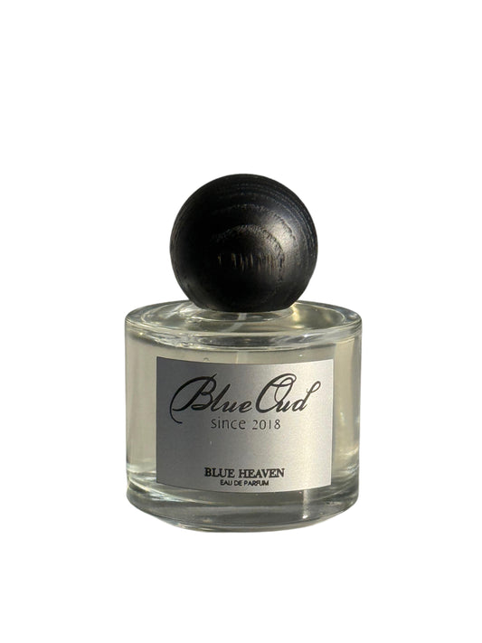 Blue Heaven citrus and amber extrait de parfum bottle by Blue Oud