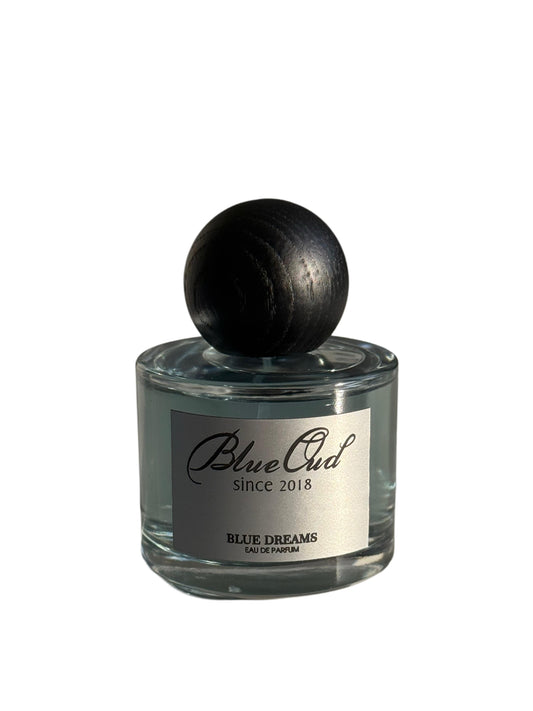 Blue Dreams floral musk extrait de parfum bottle by Blue Oud