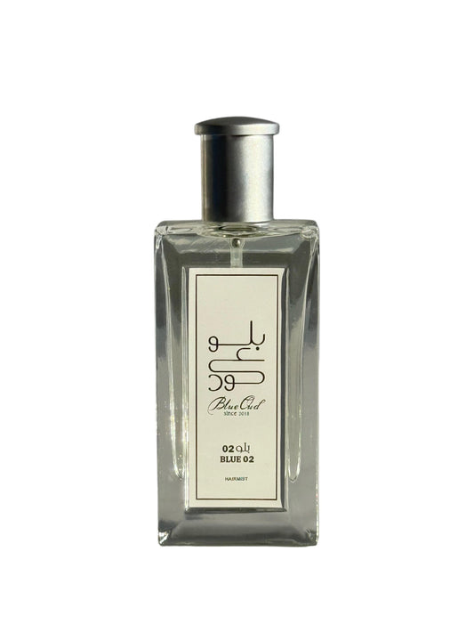 Blue 02 Powdry hair mist bottle by Blue Oud