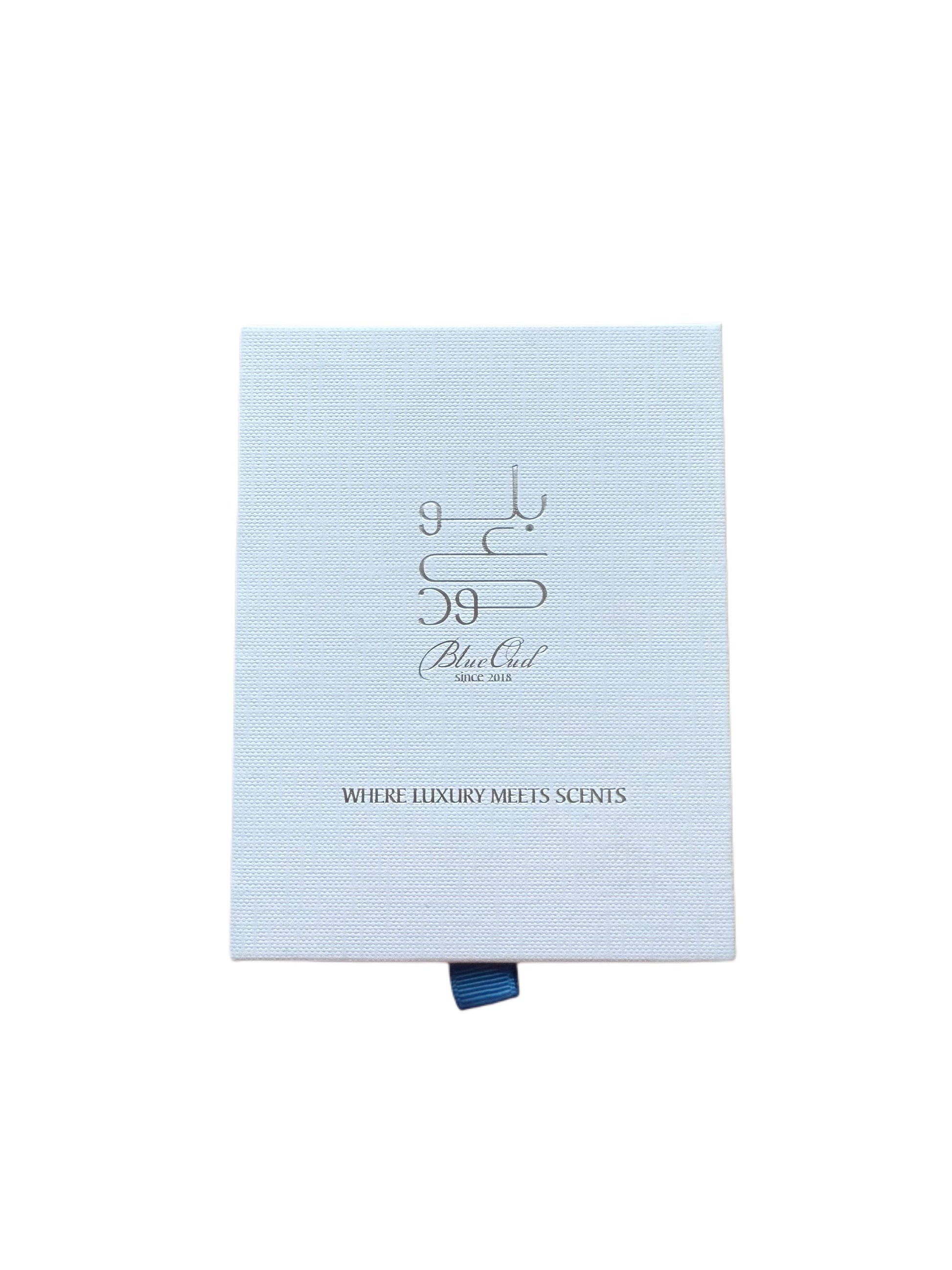 Oud Salla Hindi Indian oud perfume packaging by Blue Oud
