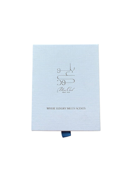 Oud Salla Hindi Indian oud perfume packaging by Blue Oud