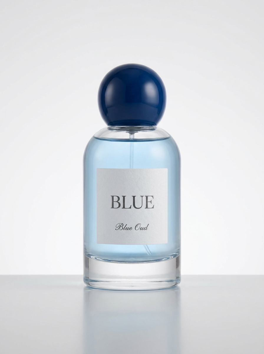 blue perfume bottle